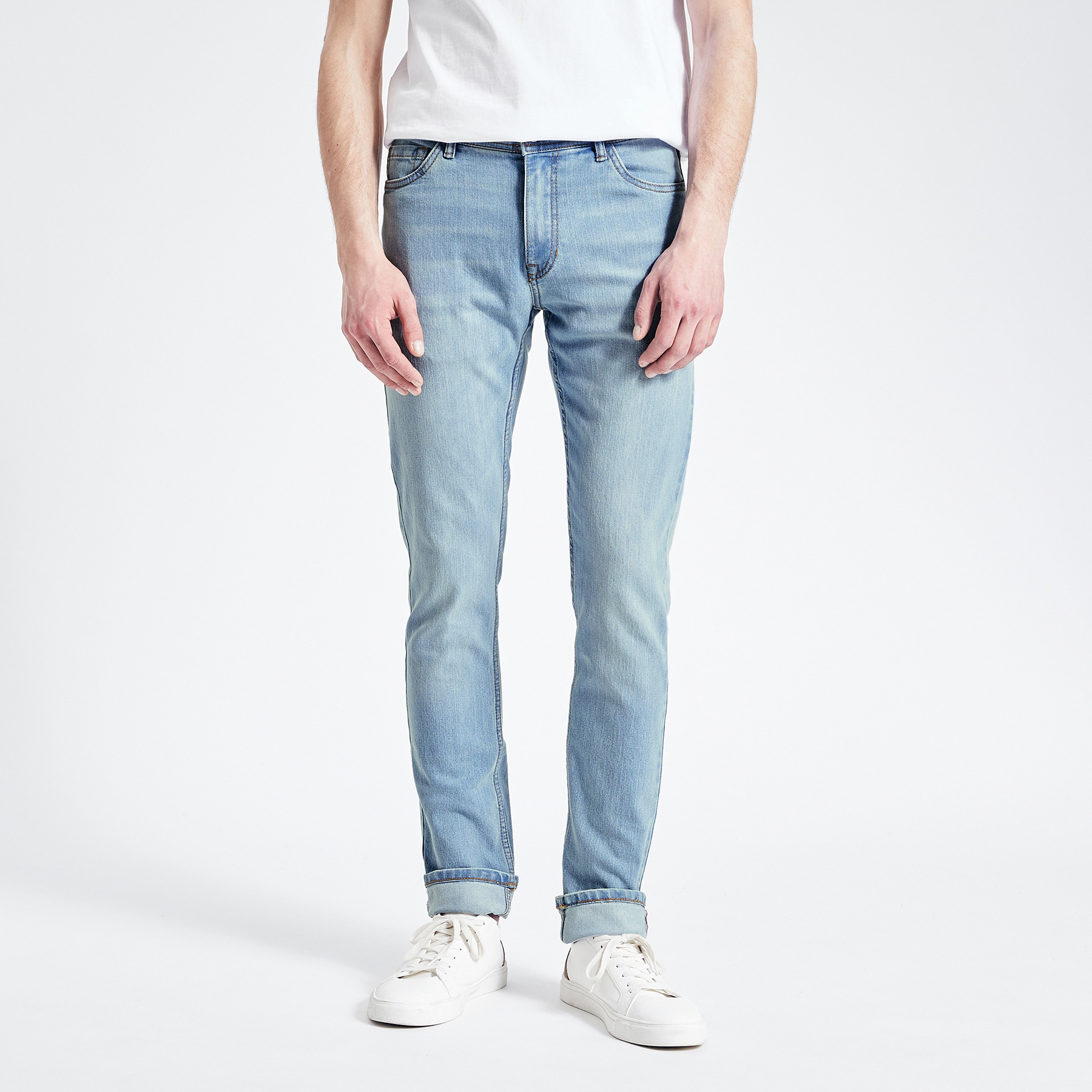 Jean slim en coton et polyester recyclés waterless Bleu moyen 34 74% Coton, 25% Polyester, 1% Elasthanne Homme Jules