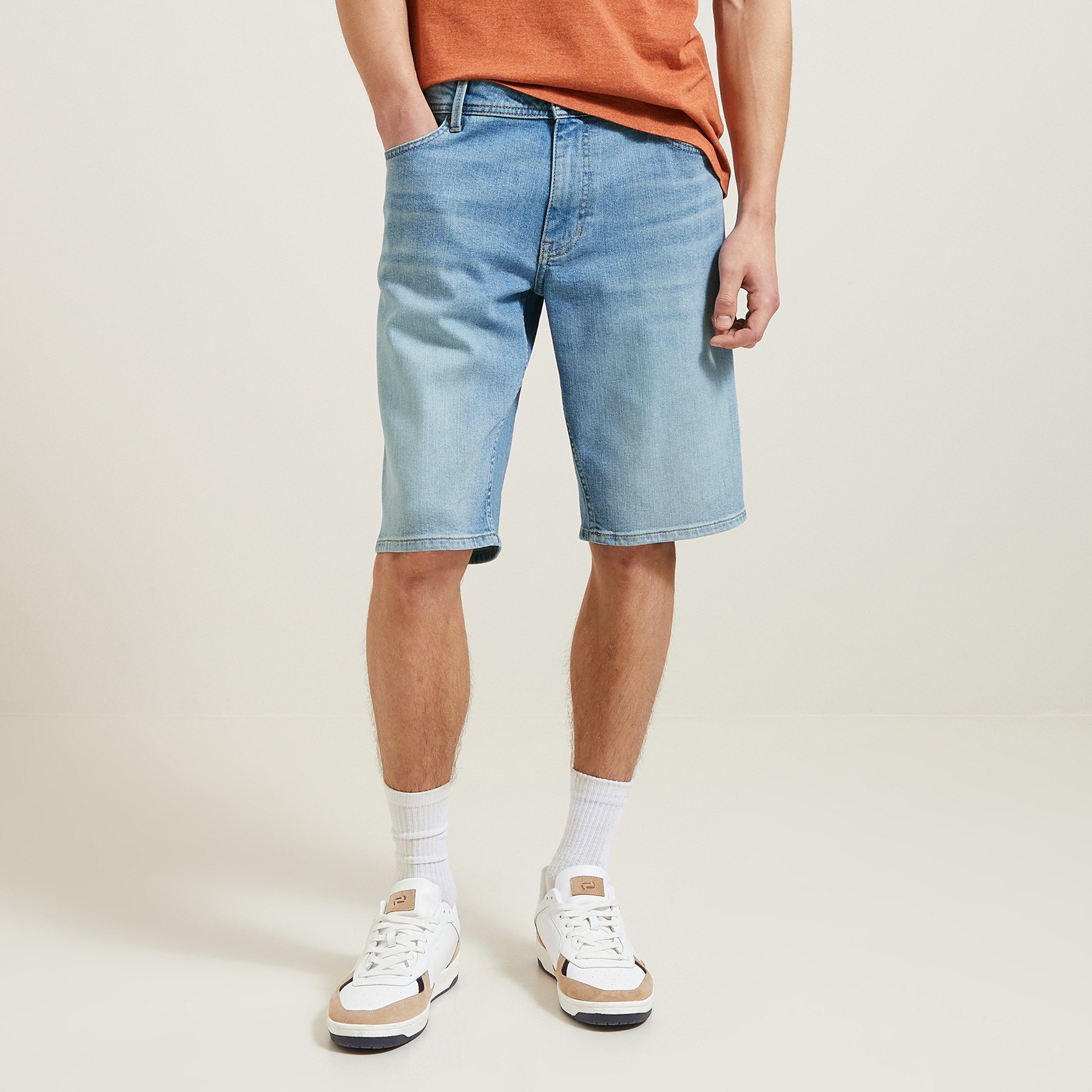 Bermuda en jean en coton recyclé Bleu 34 99% Coton, 1% Elasthanne Homme