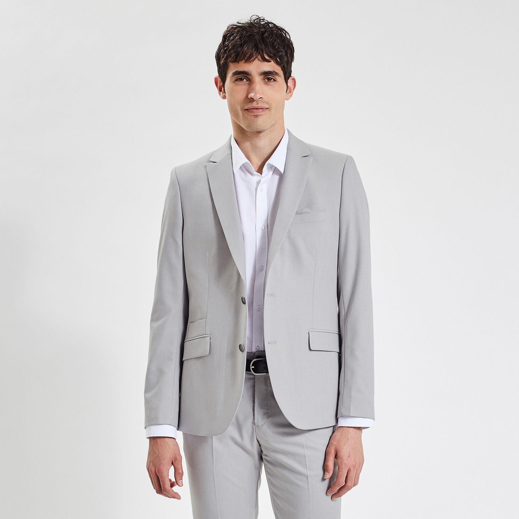 Veste de costume slim bi-ton Gris 46  Homme