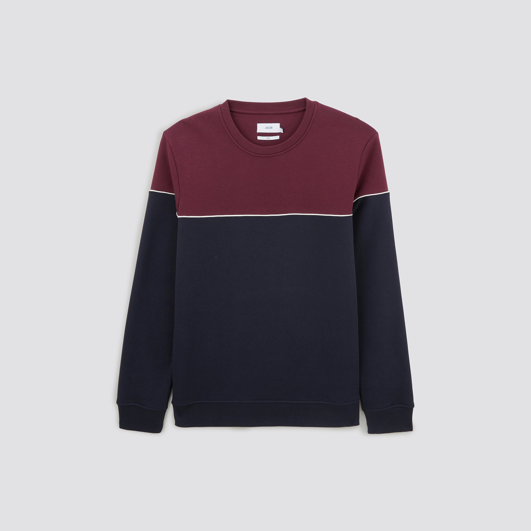 Sweat colorblock à col rond Bleu XS 62% Coton, 38% Polyester Homme