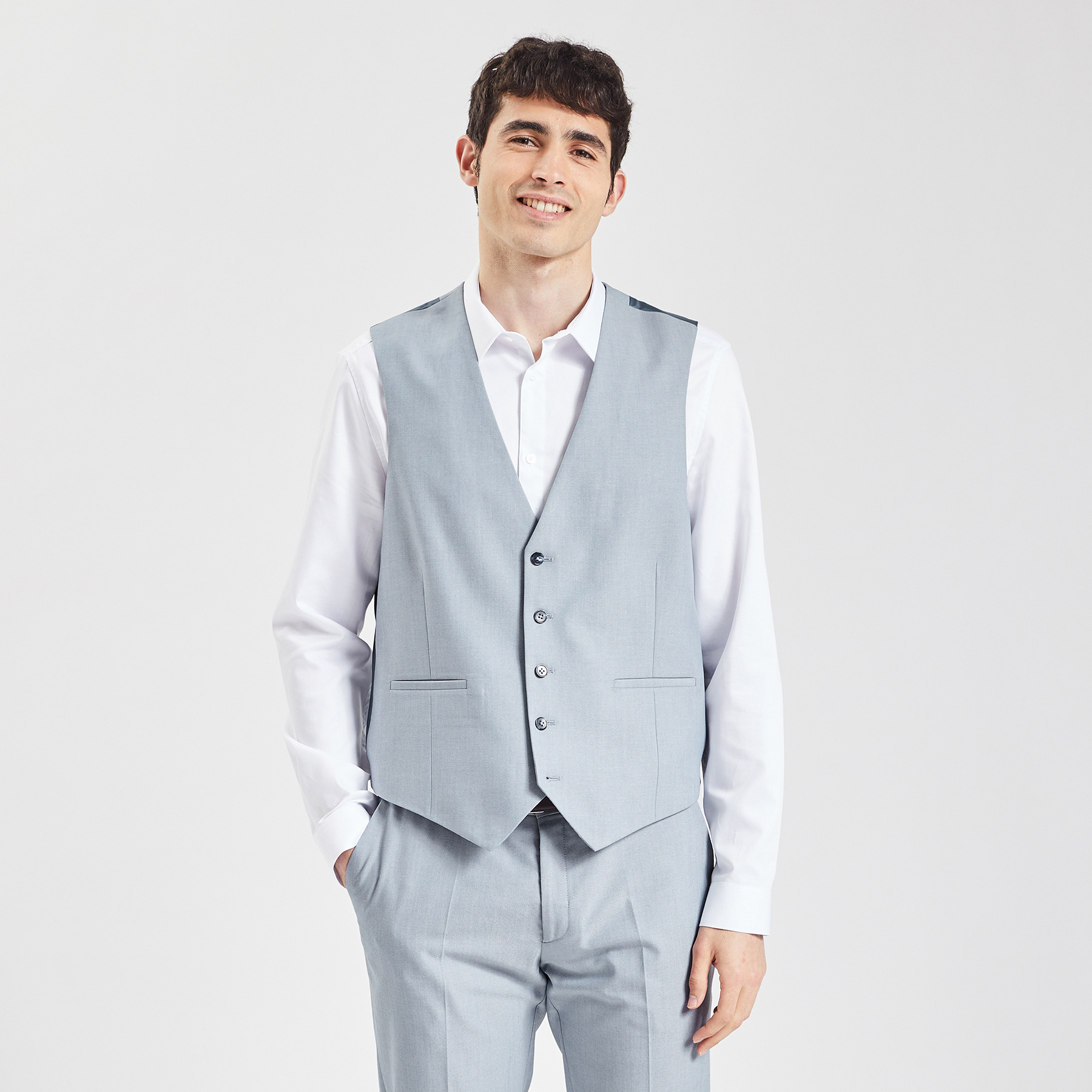Gilet de costume bi-ton Bleu S  Homme