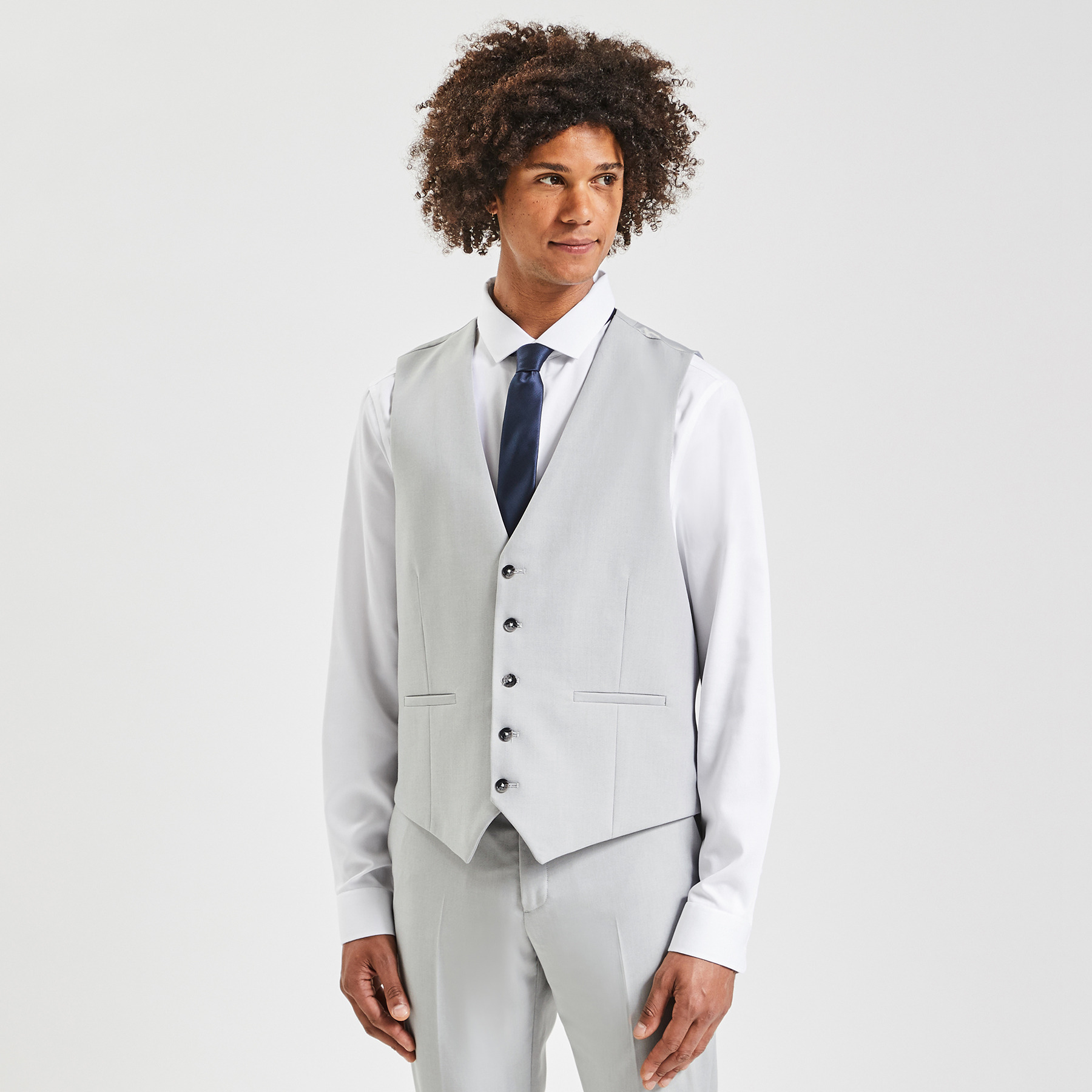 Gilet de costume bi-ton Gris clair S  Homme Brice