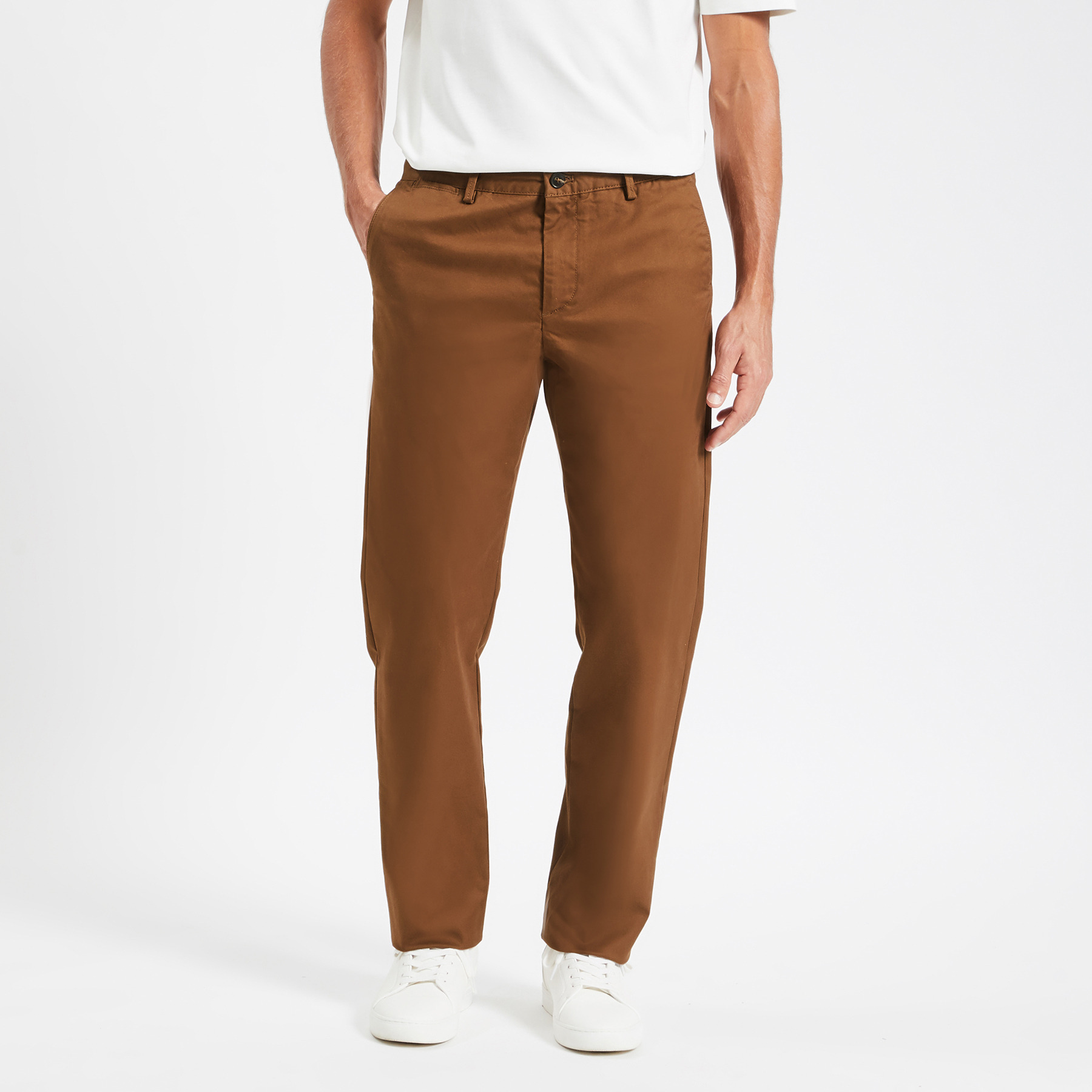 Pantalon chino regular "le parfait by JULES" Marron 38 98% Coton, 2% Elasthanne Homme