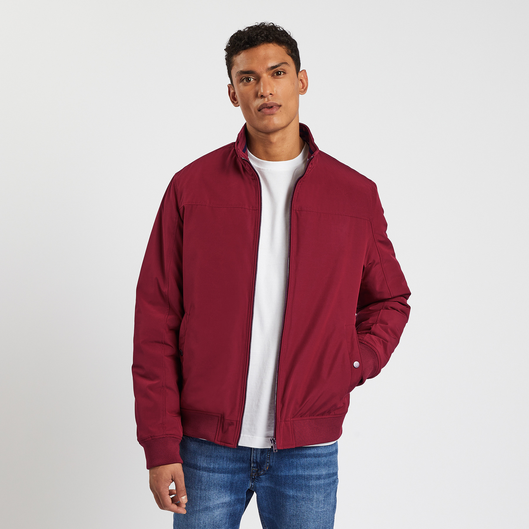 Blouson rembourré col montant Marron S  Homme