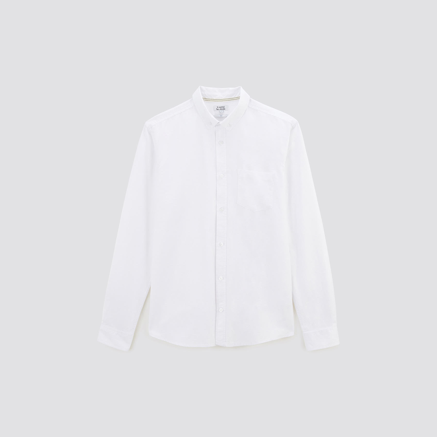Chemise slim oxford "le parfait by JULES" Blanc S 100% Coton Homme