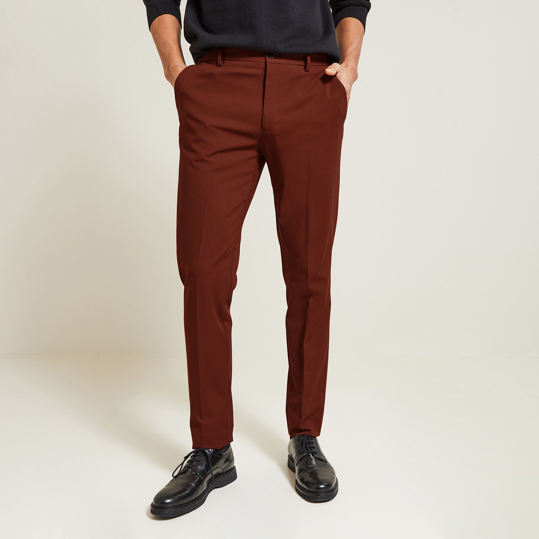 Pantalon de costume extra slim bi-stretch Rouge 36 66% Polyester, 28% Viscose, 6% Elasthanne Homme Brice