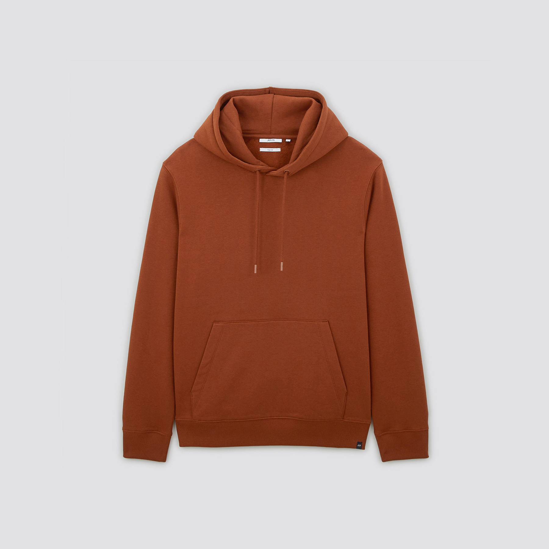Sweat à capuche uni Marron XS 70% Coton, 30% Polyester Homme