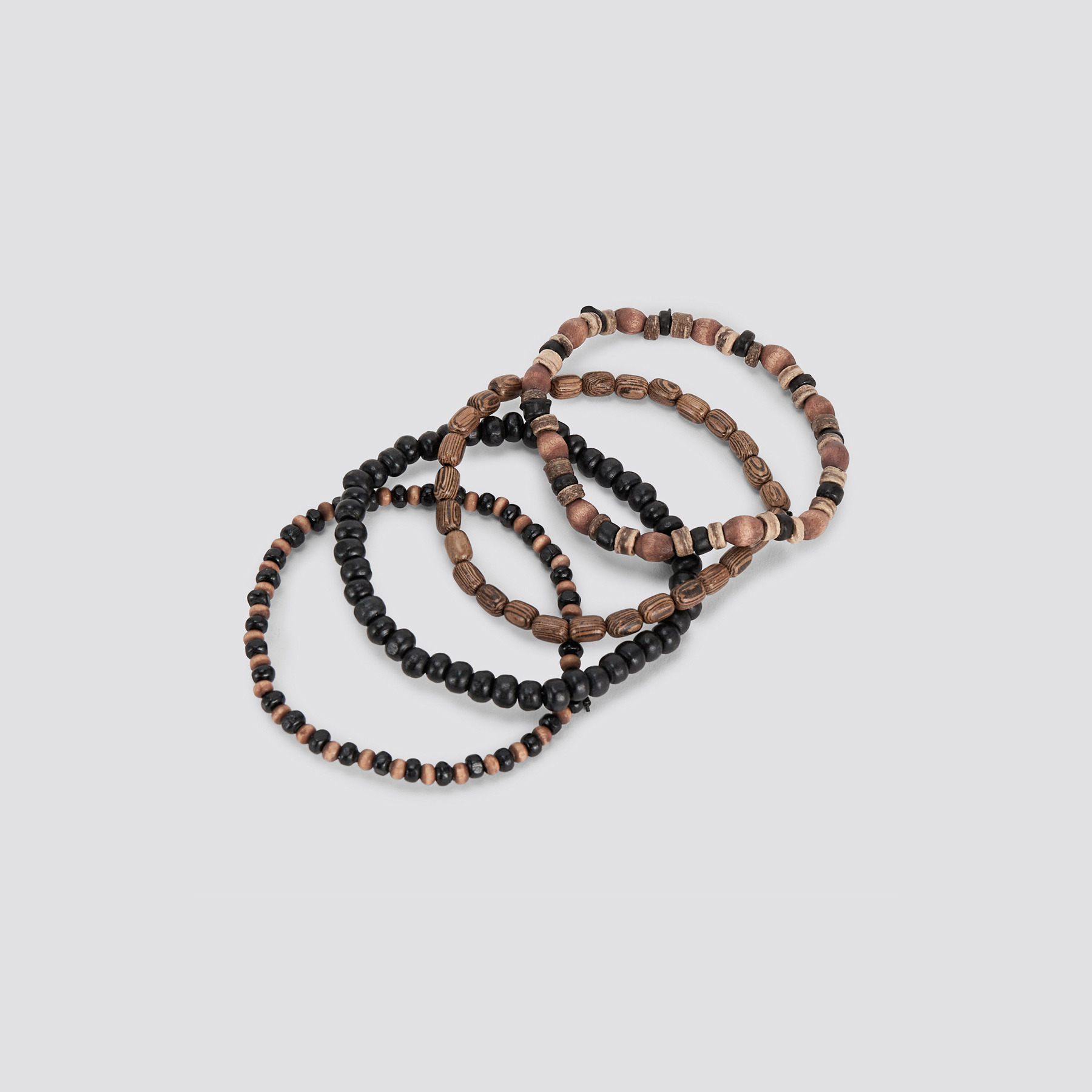 Bracelet perles Marron T.U. 100% Bois Homme