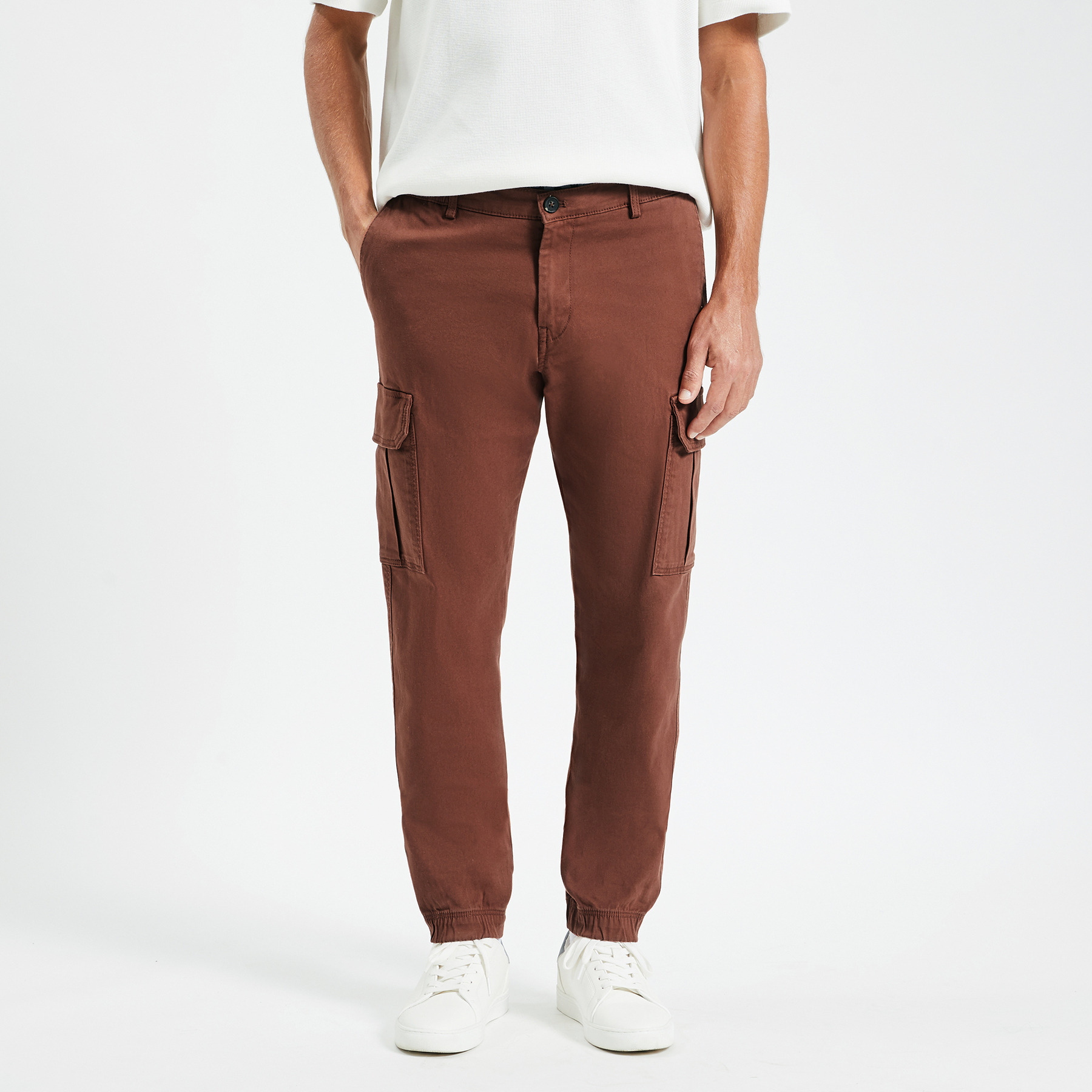 Pantalon cargo Rouge 38 98% Coton, 2% Elasthanne Homme Jules