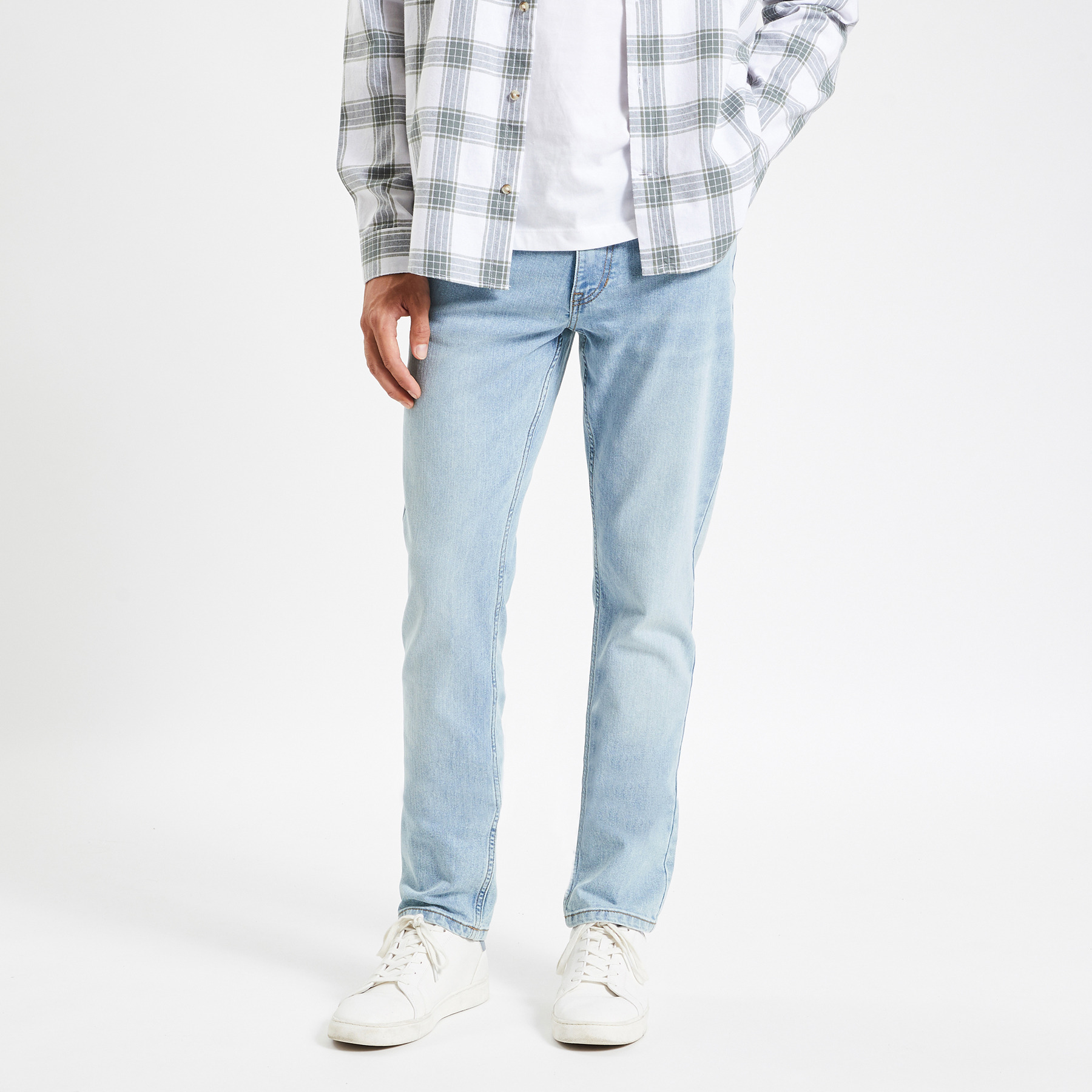 Jean straight en coton et polyester recyclés Bleu Lg 34 42 74% Coton, 25% Polyester, 1% Elasthanne Homme Jules