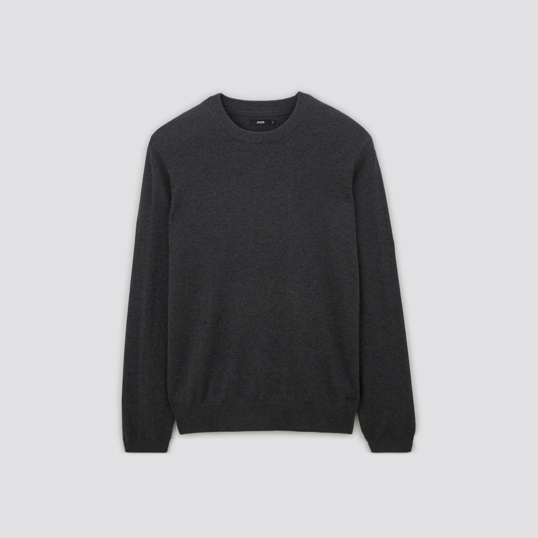 Pull à col rond en mélange cachemire Gris S 90% Laine, 10% Cachemire Homme