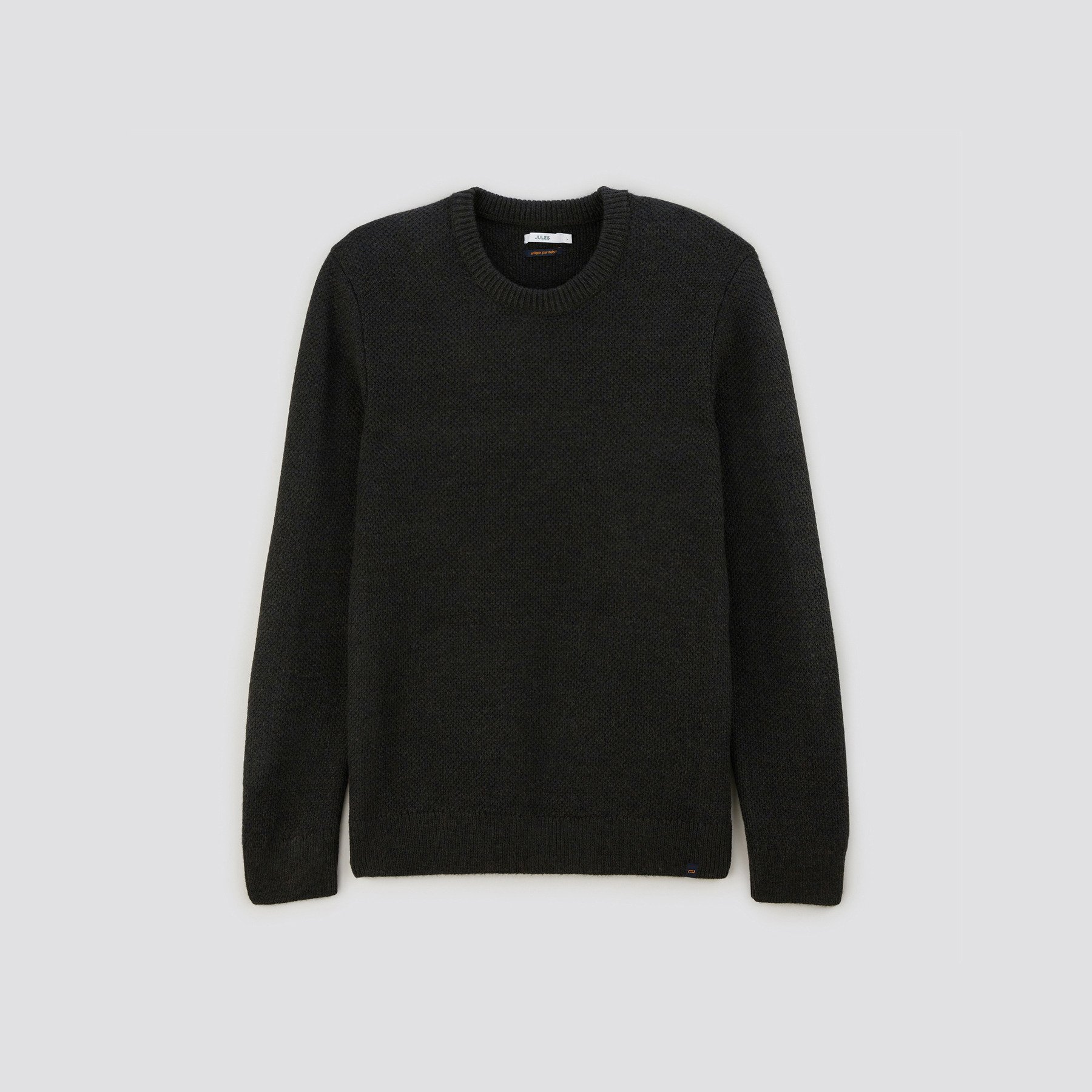 Pull à col rond effet faux-uni Vert/Kaki S 50% Acrylique, 39% Coton, 11% Polyester Homme