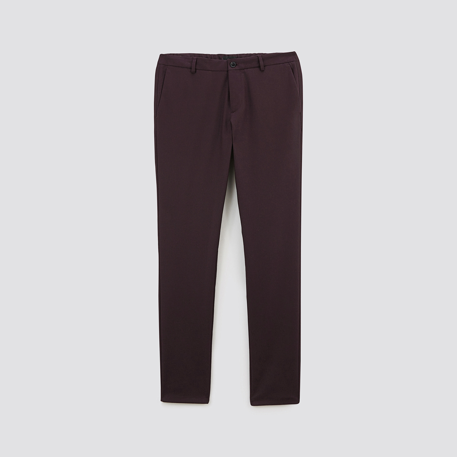 Pantalon chino slim effet flanelle Bordeaux 36 69% Polyester, 29% Viscose, 2% Elasthanne Homme