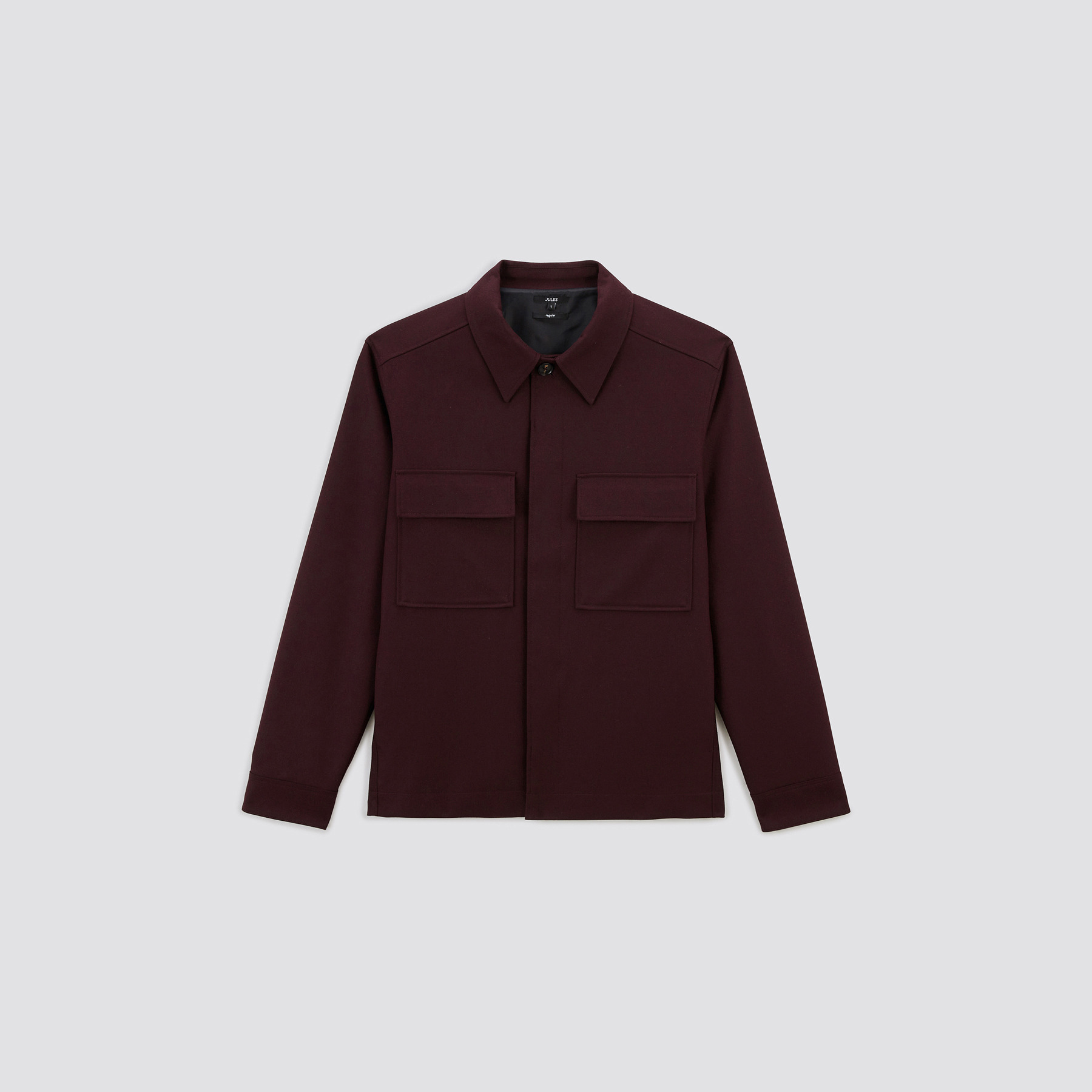 Surchemise regular unie polyester recyclé Bordeaux S  Homme