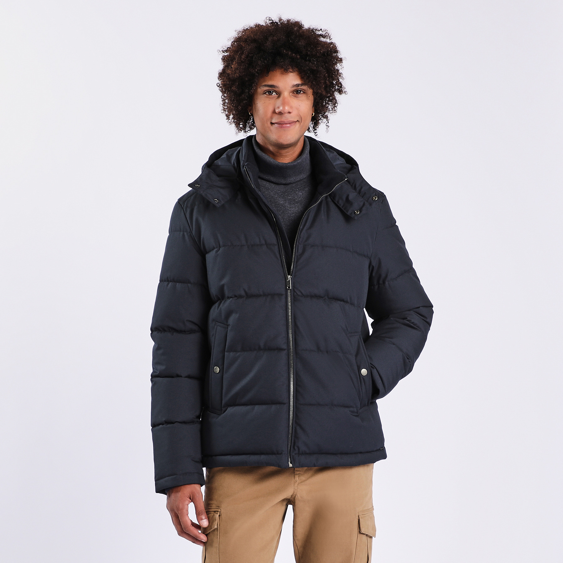 Doudoune rembourrée col montant Bleu S  Homme