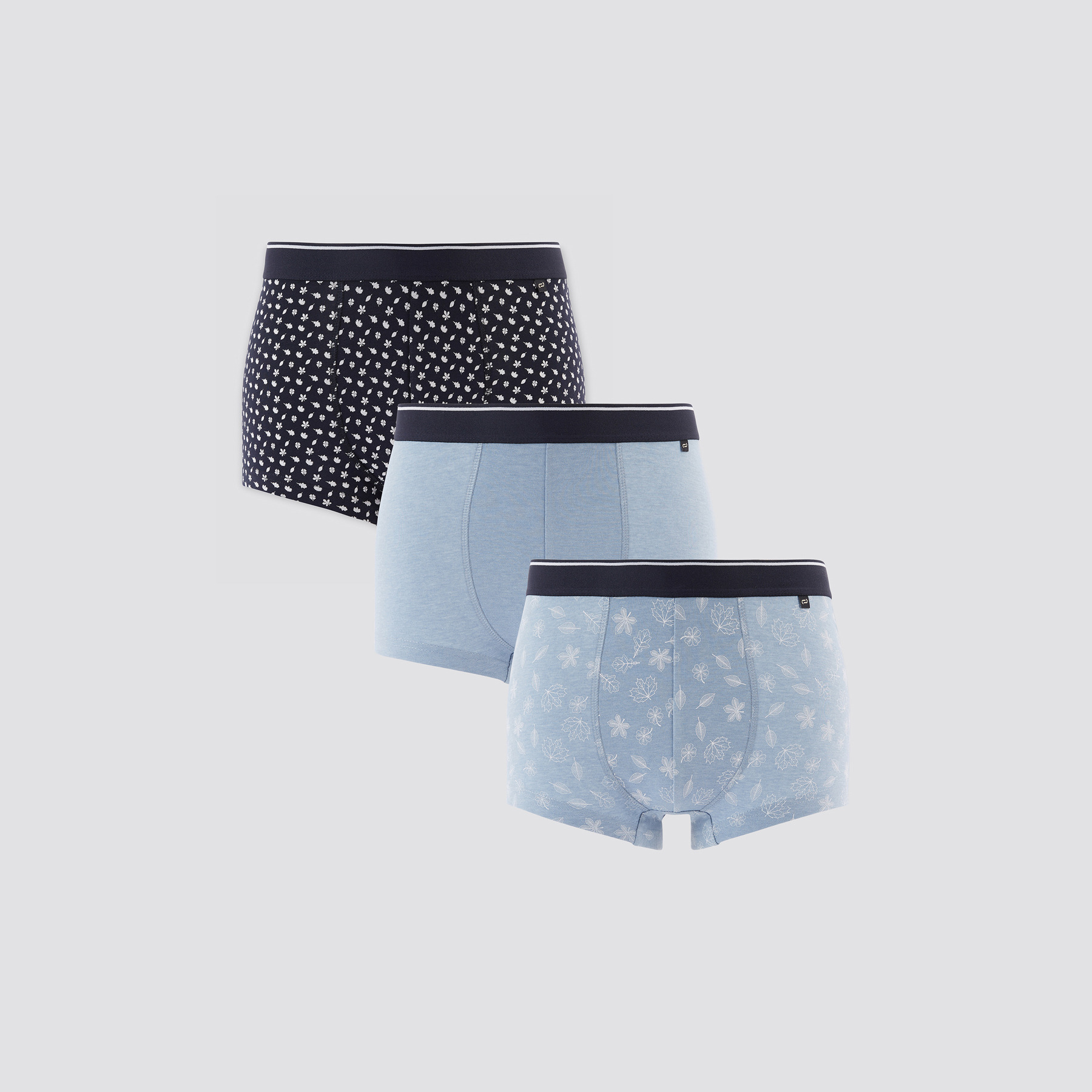 Lot de 3 boxers coton issu de l'agri. bio. Bleu S  Homme