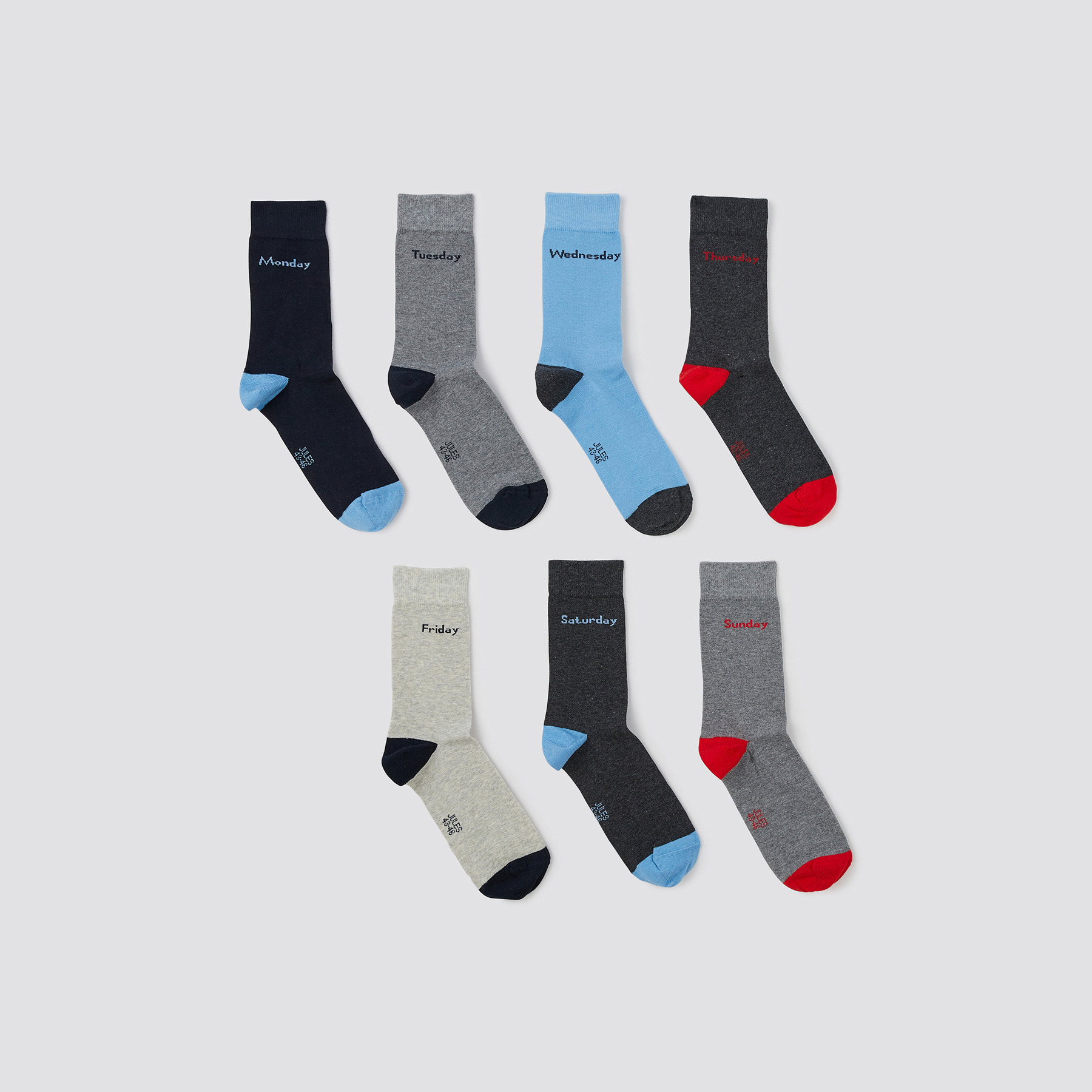 Lot de 7 paires de chaussettes fantaisie Gris 39/42  Homme