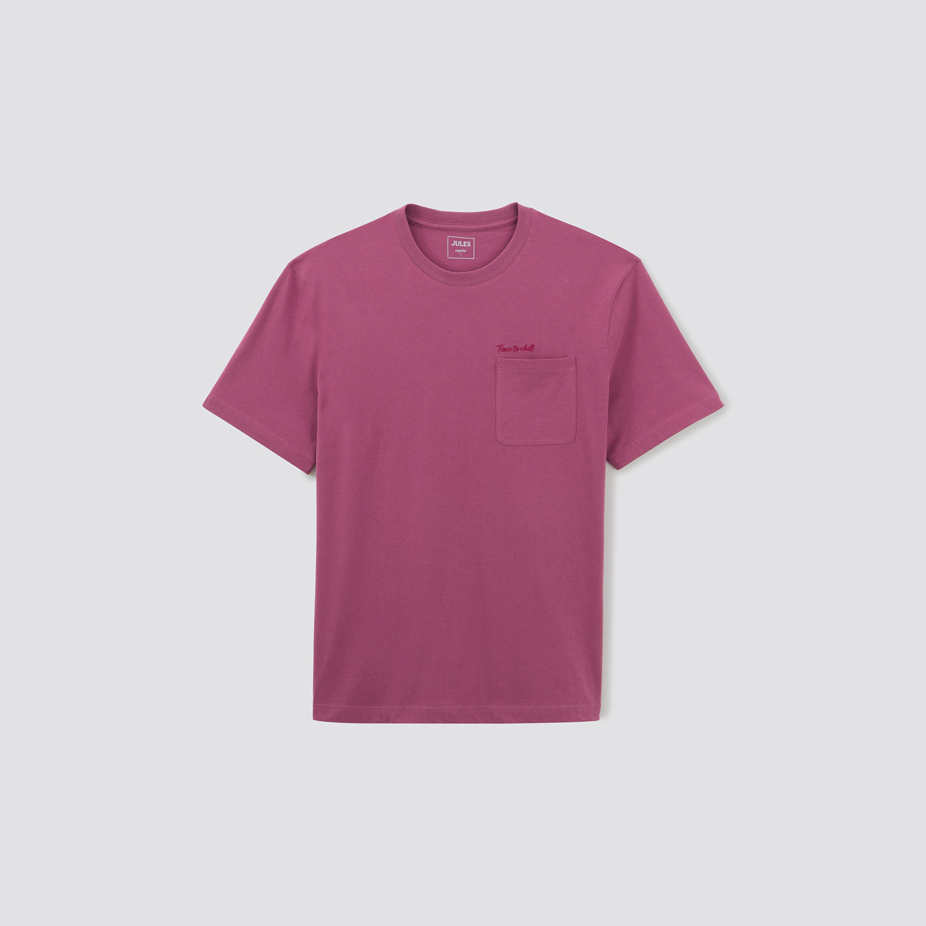 Tee shirt poche et broderie poitrine Violet XS 100% Coton Homme Jules
