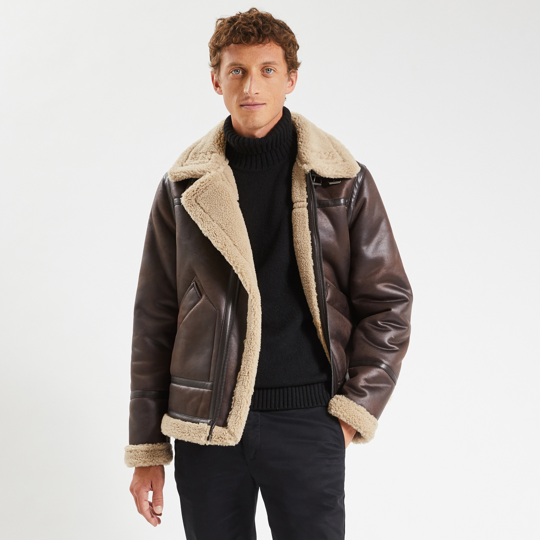 Blouson bombardier intérieur en sherpa Marron S 100% Polyuréthane, 100% Polyester Homme Jules