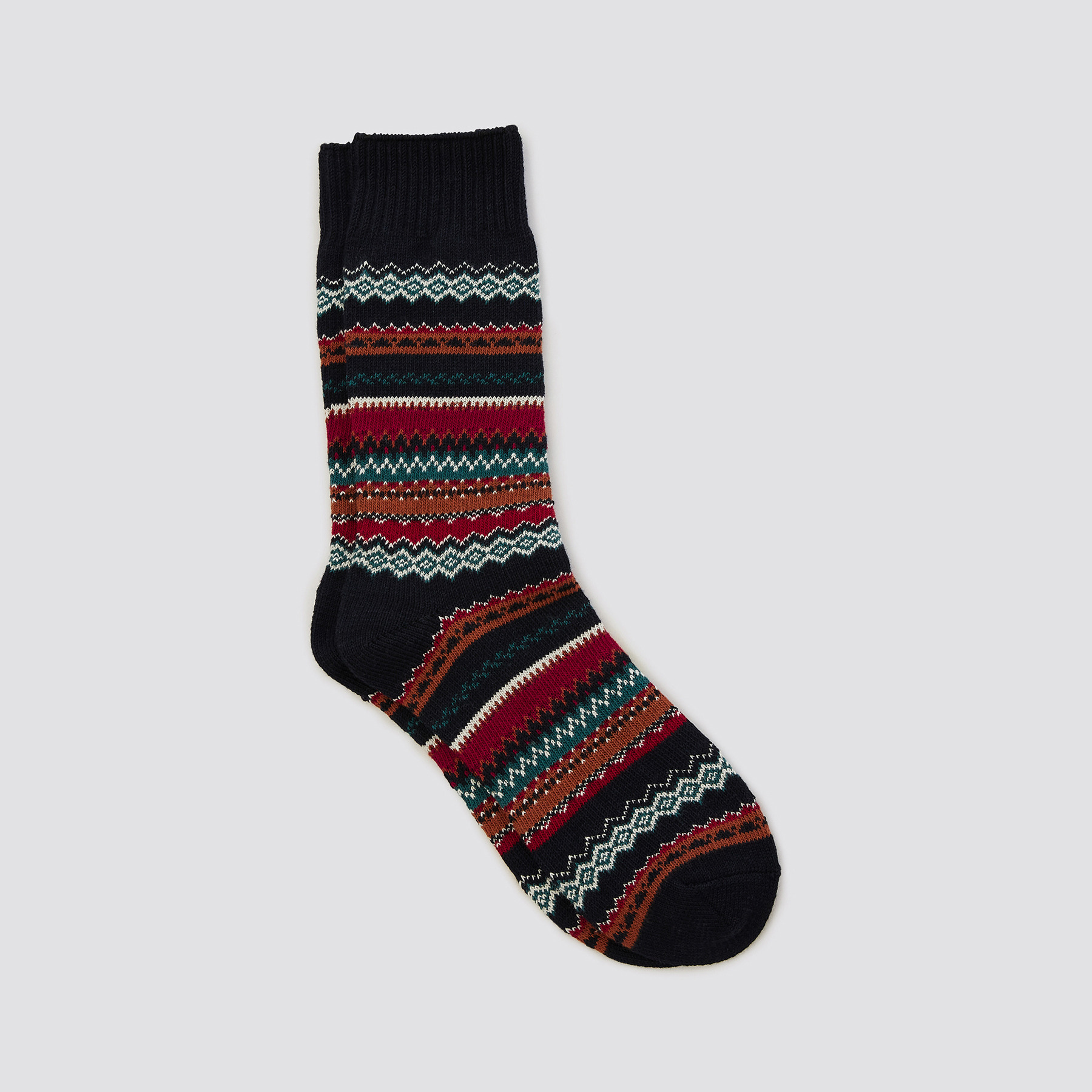 Chaussettes fantaisie coton issu de l'agri. bio. Bleu moyen 39/42 77% Coton, 12% Laine, 10% Polyester, 1% Elasthanne Homme Jules