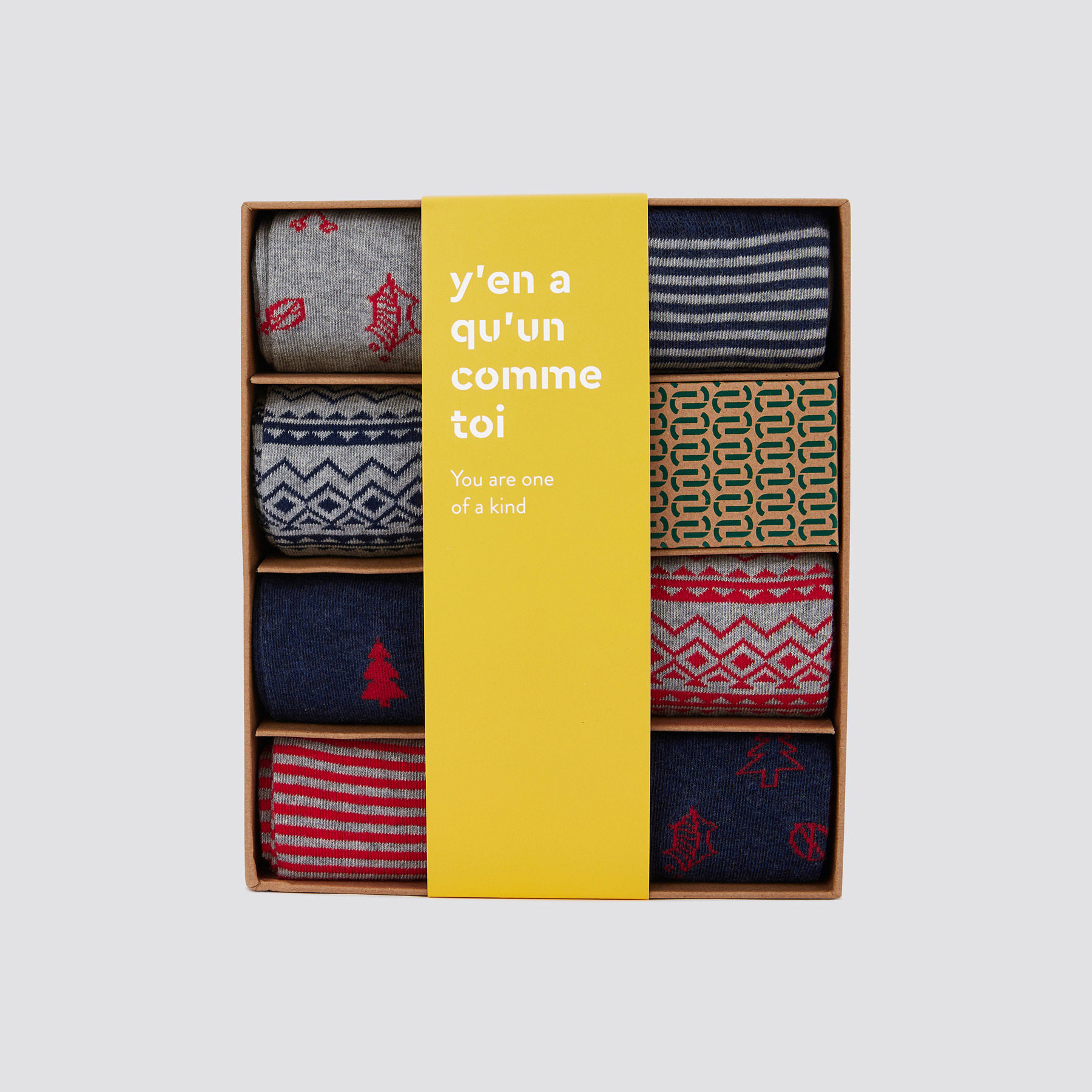 Coffret cadeau de 7 paires de chaussettes jacquard Multicolore 39/42  Homme Jules