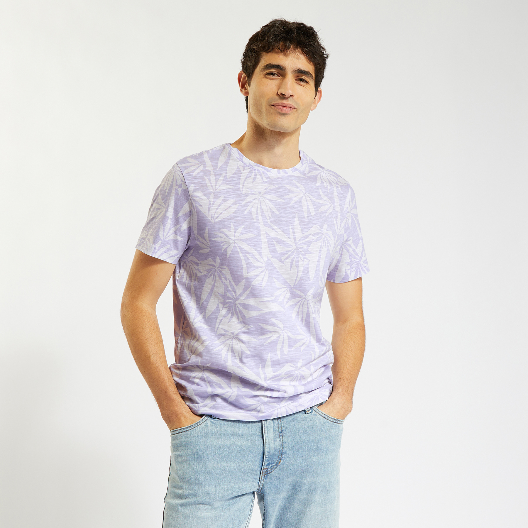 Tee shirt imprimé feuillage Lila S 100% Coton Homme Jules