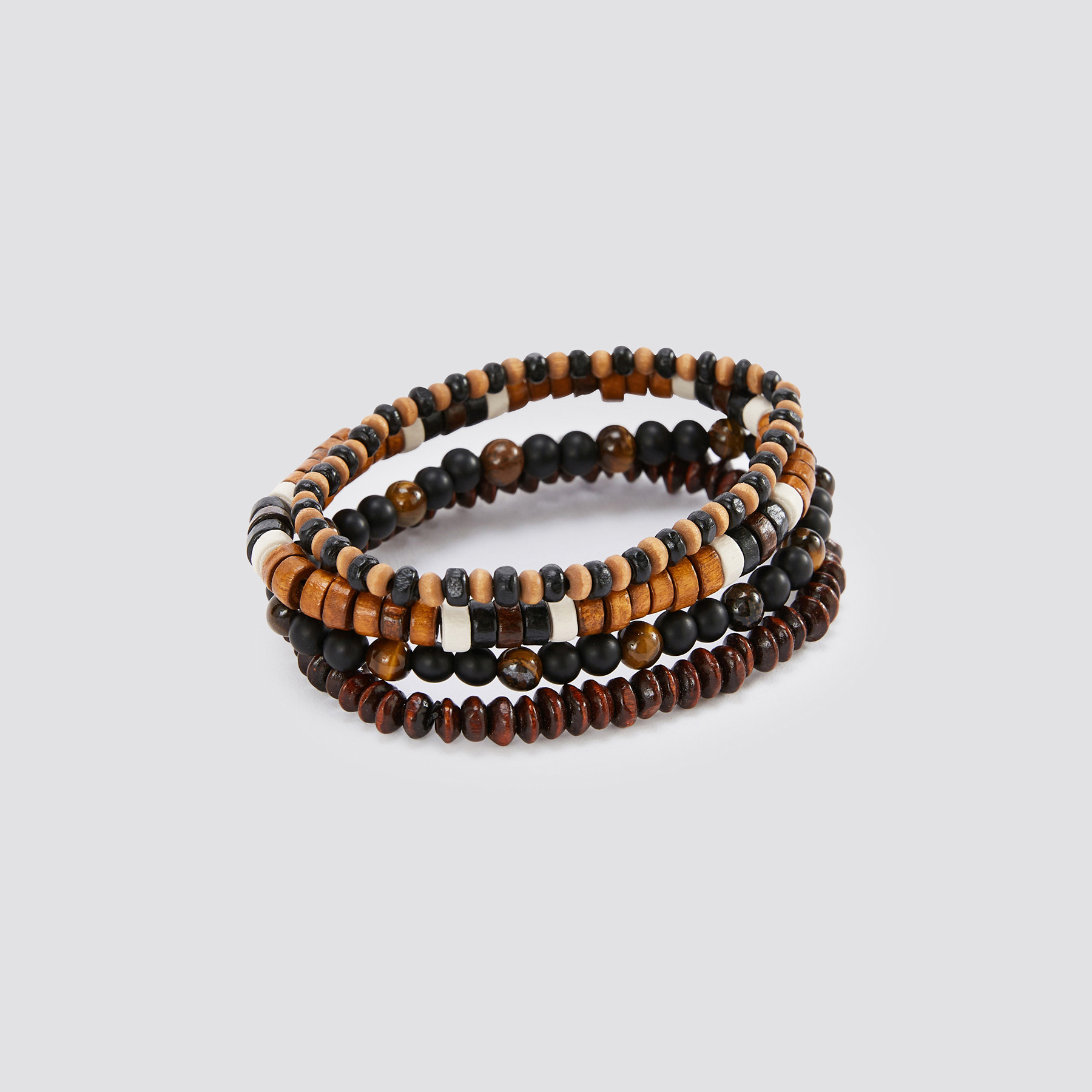 Bracelets perles Camel T.U. 100% Bois, 100% Verre, 100% Pierre Homme Jules