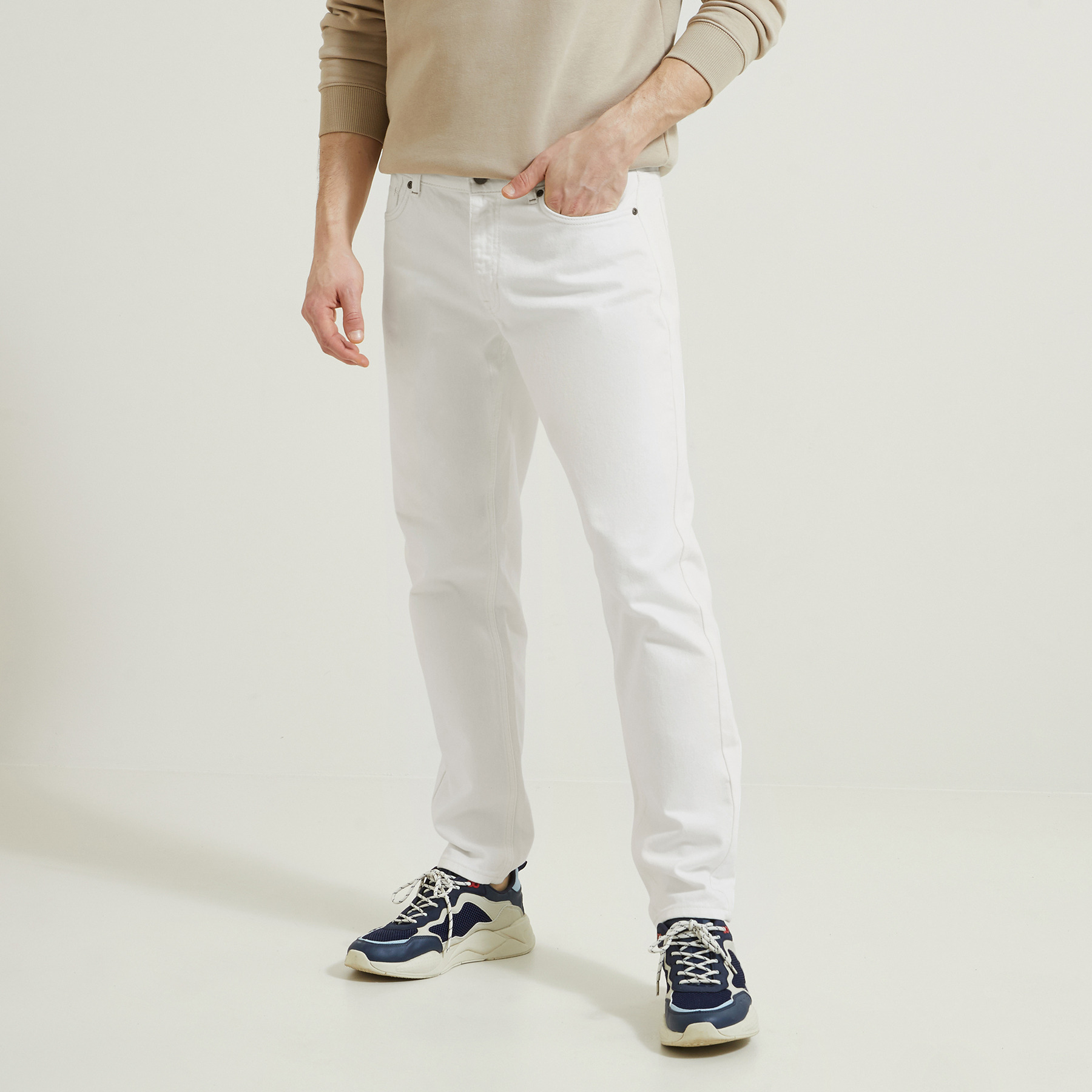 Jean relax 100% coton Ecru 34 100% Coton Homme Jules