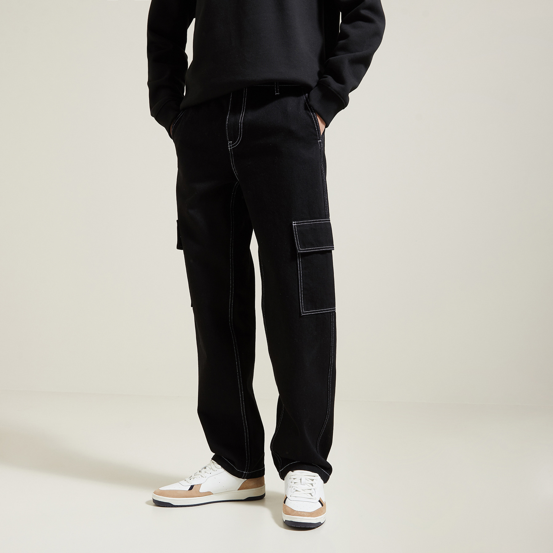 Jean cargo Noir 38 100% Coton Homme Jules