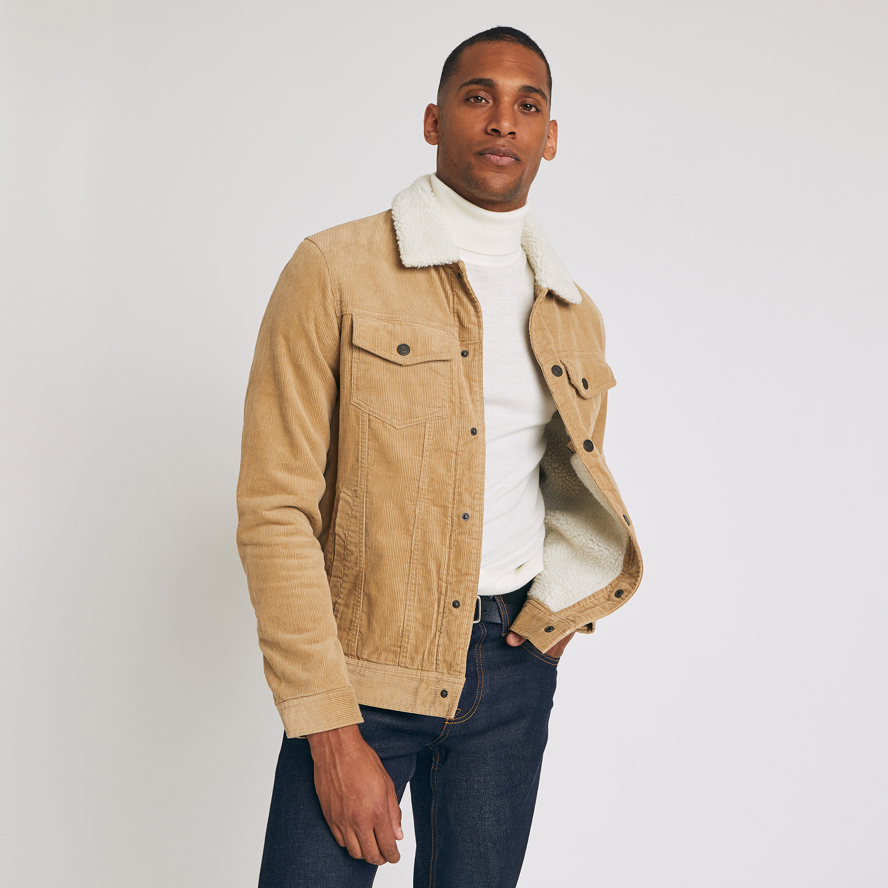 Blouson velours côtelé Beige Homme