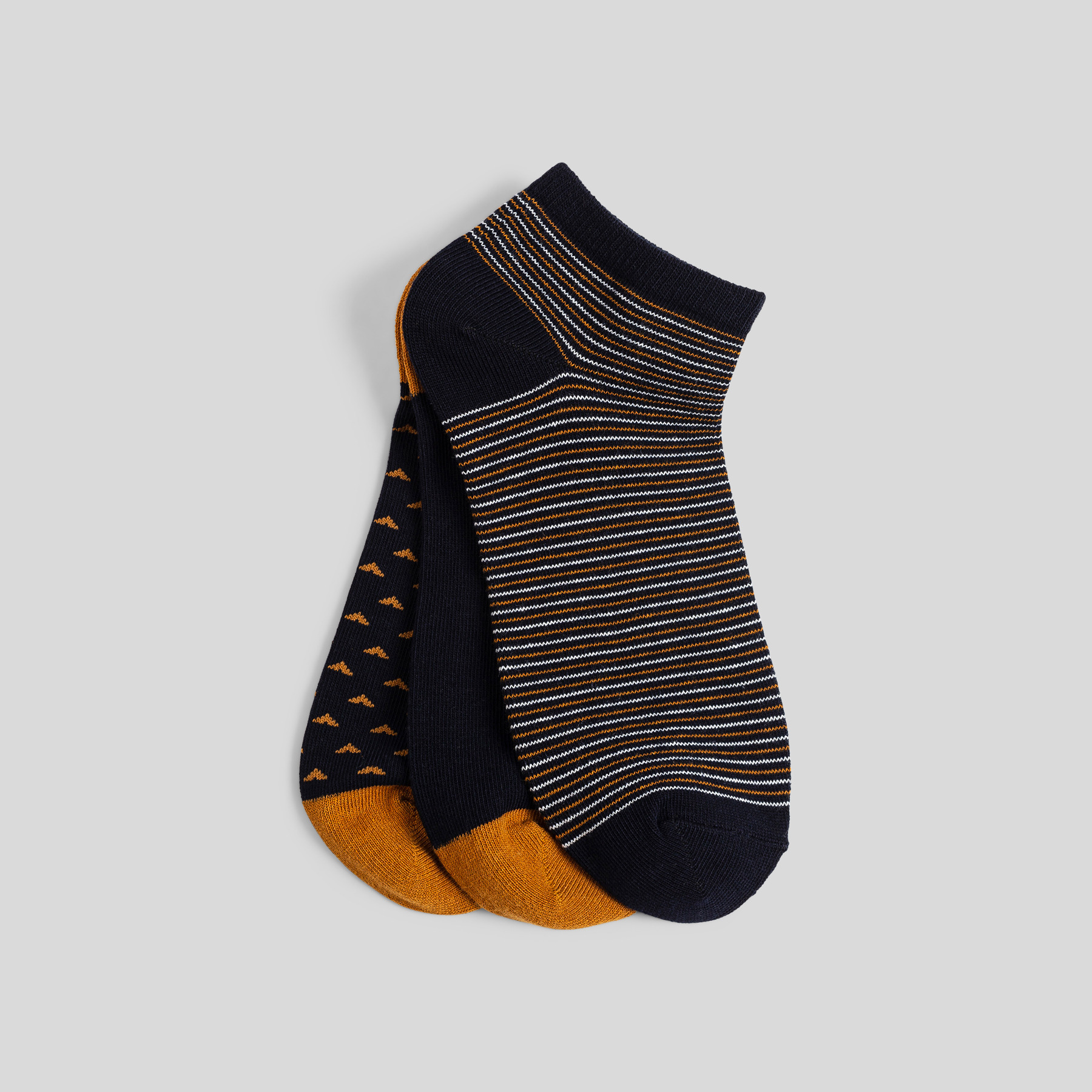 Lot de 3 paires de chaussettes tiges basses  à mot Bleu Homme