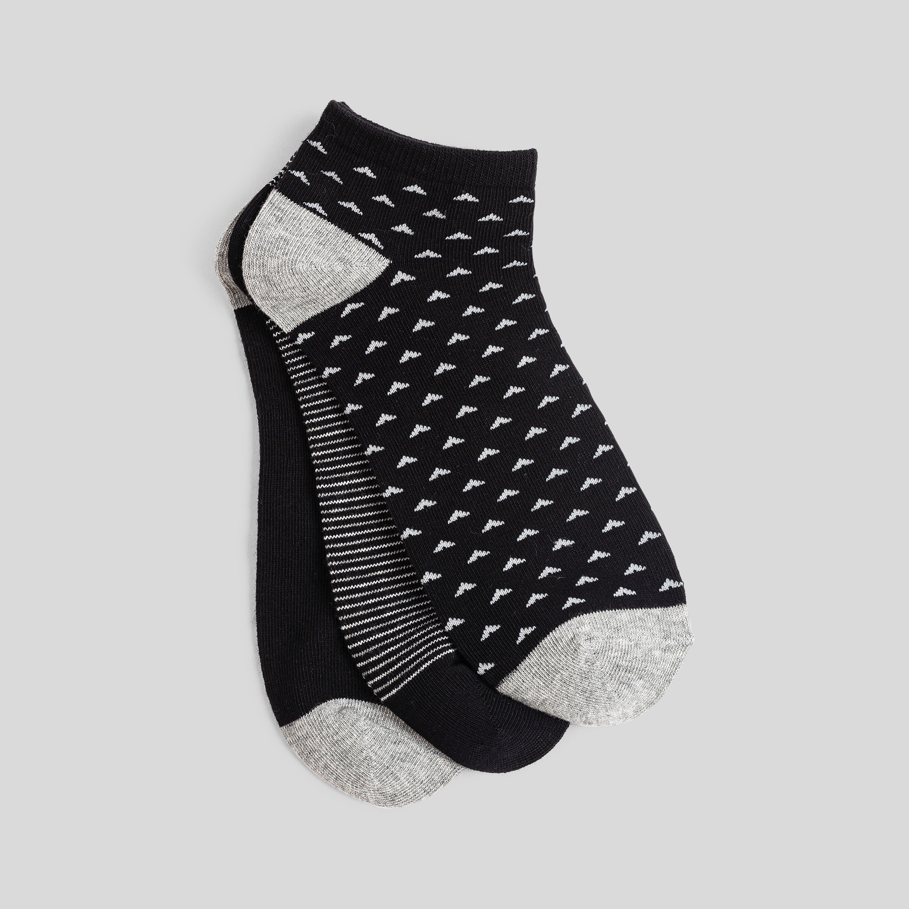 Lot de 3 paires de chaussettes tiges basses  à mot Gris Homme