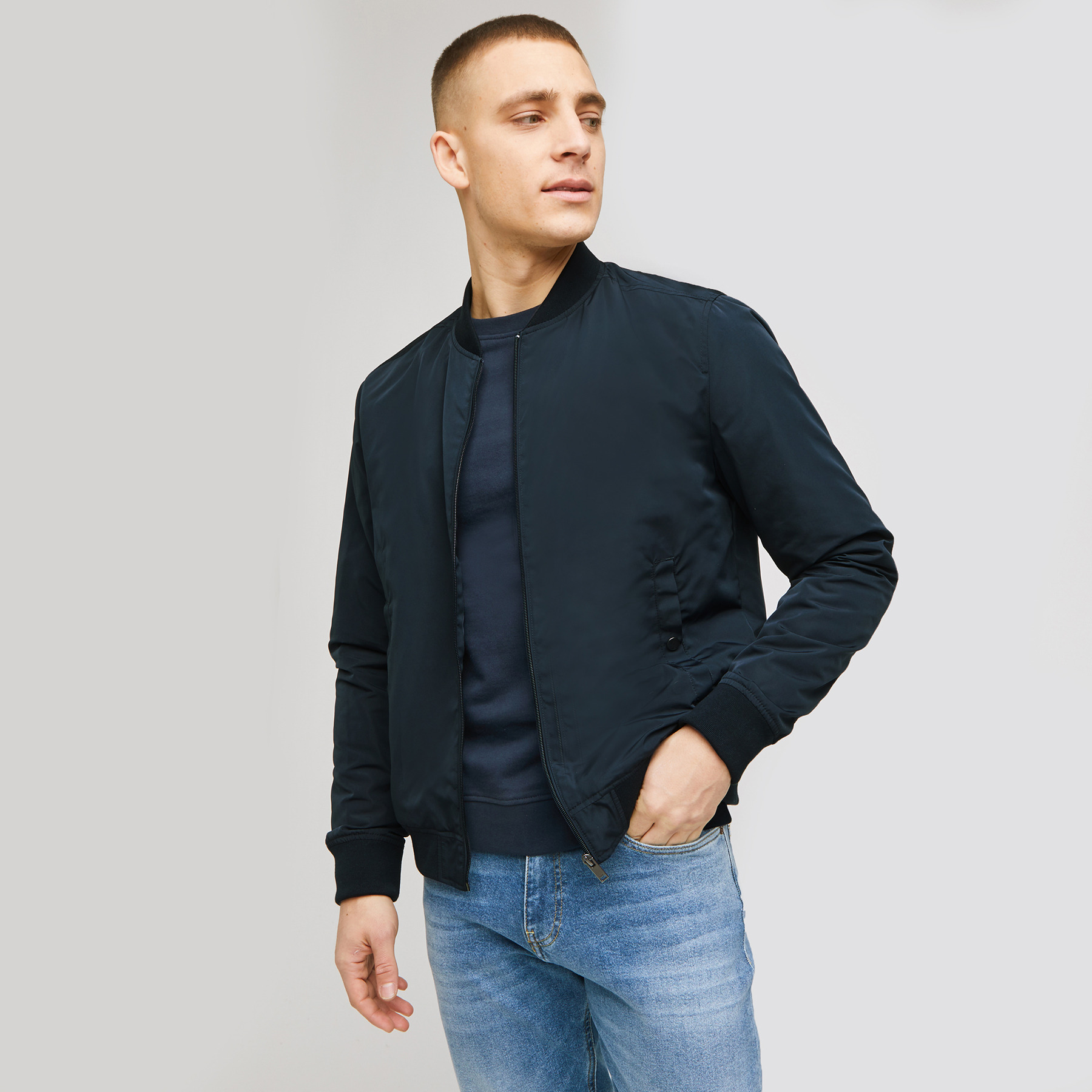 Blouson bomber léger Bleu Homme