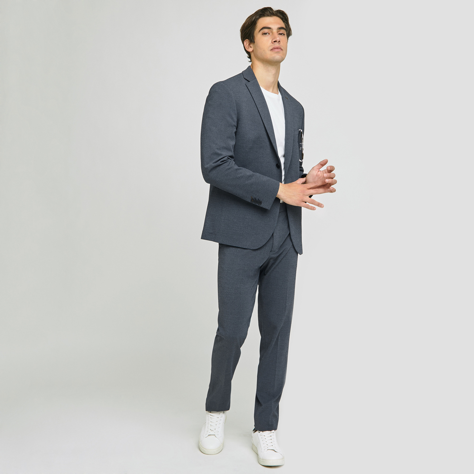 Pantalon ceinture élastiquée Bleu Homme