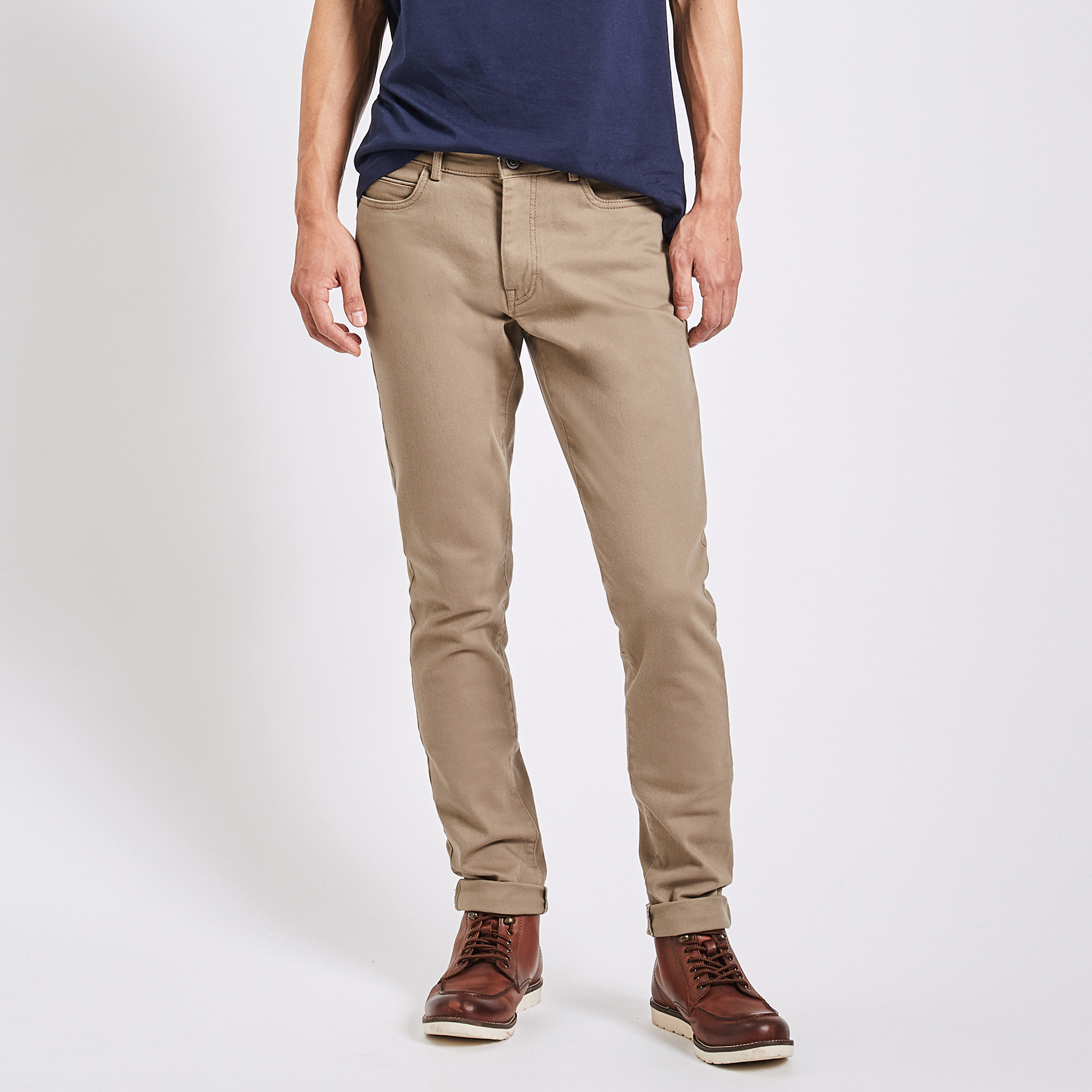 Pantalon slim cinq poches Beige 38 97% Coton, 3% Elasthanne Homme Jules