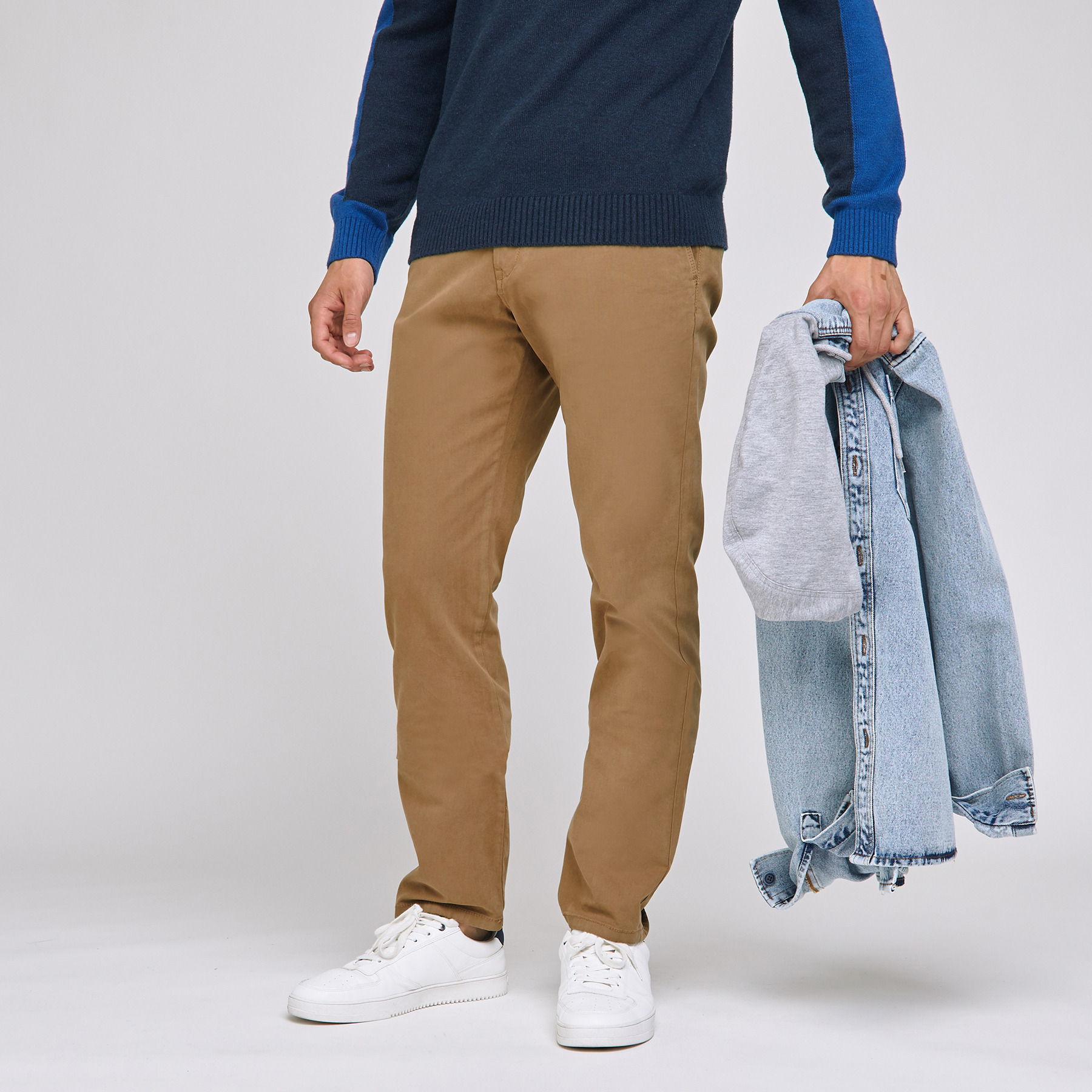 Pantalon Chino straight canvas Beige Homme