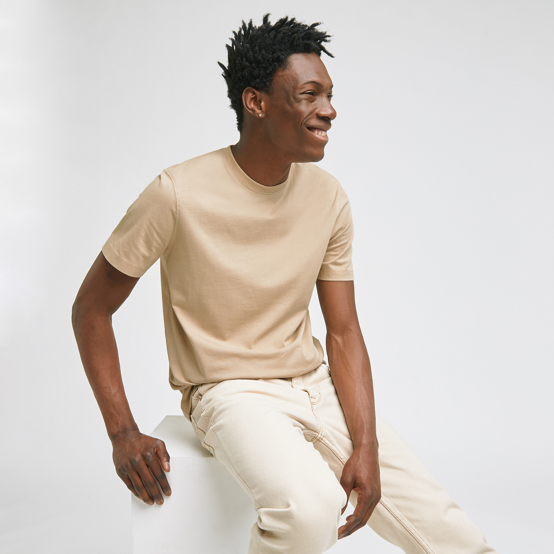 Tee shirt PARFAIT BY JULES coton issu de l'agri bi Beige Homme
