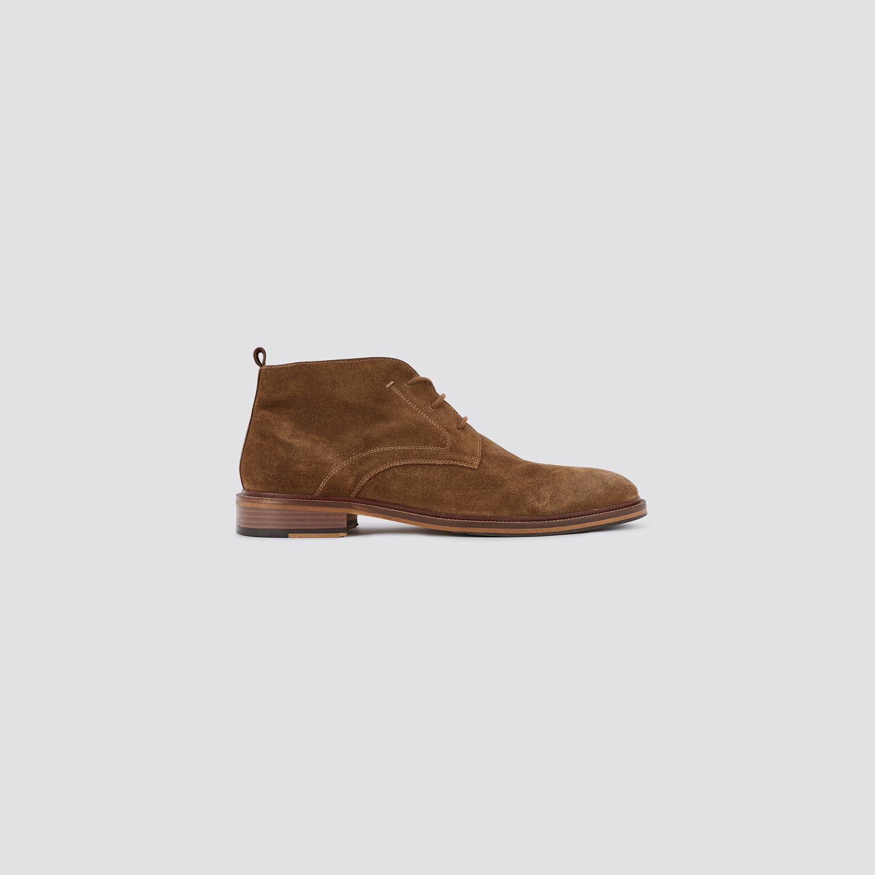 Boots montantes en croûte de cuir à lacets Marron 40 Cuir Nubuck De Vachette Homme