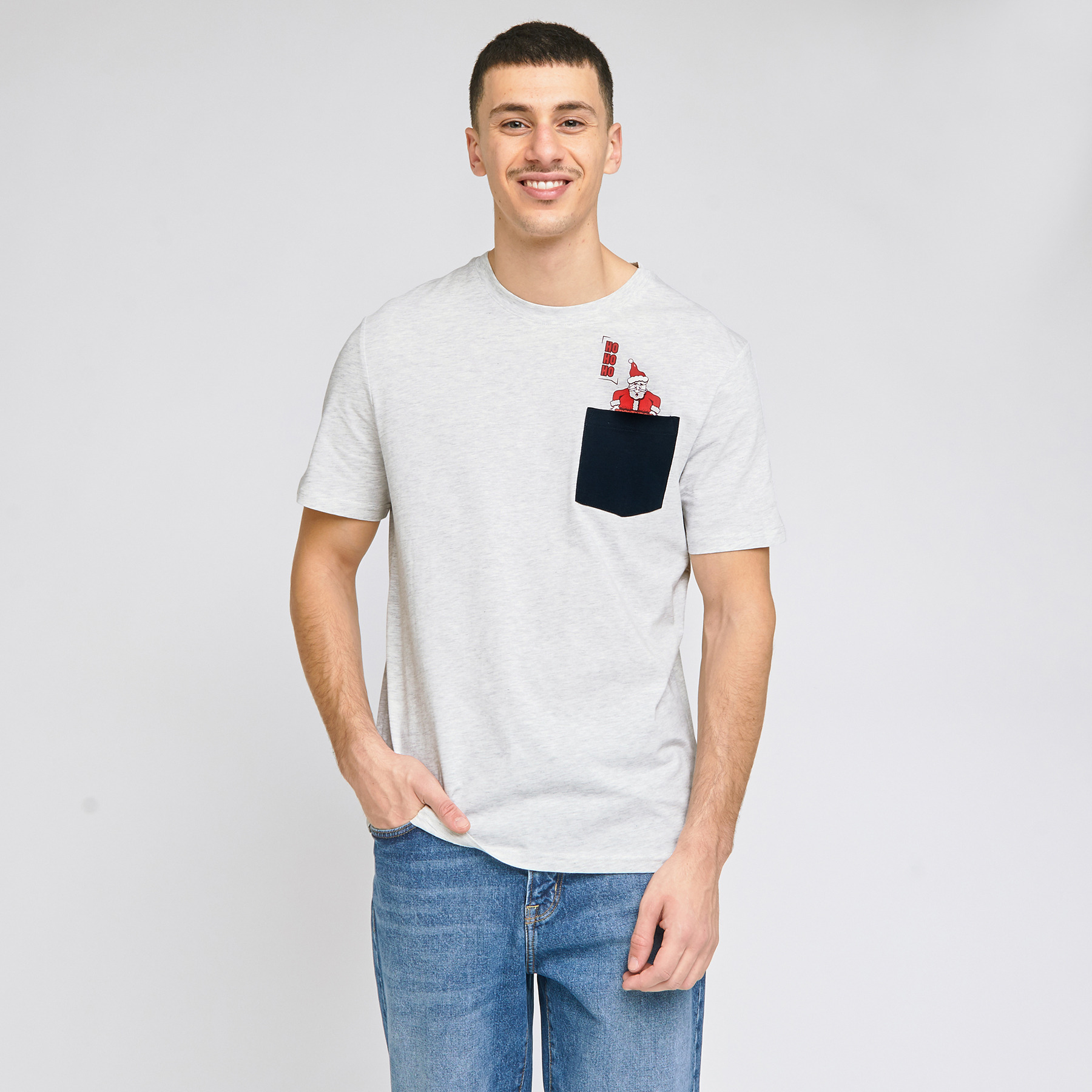 Tee-shirt Noël Gris Homme