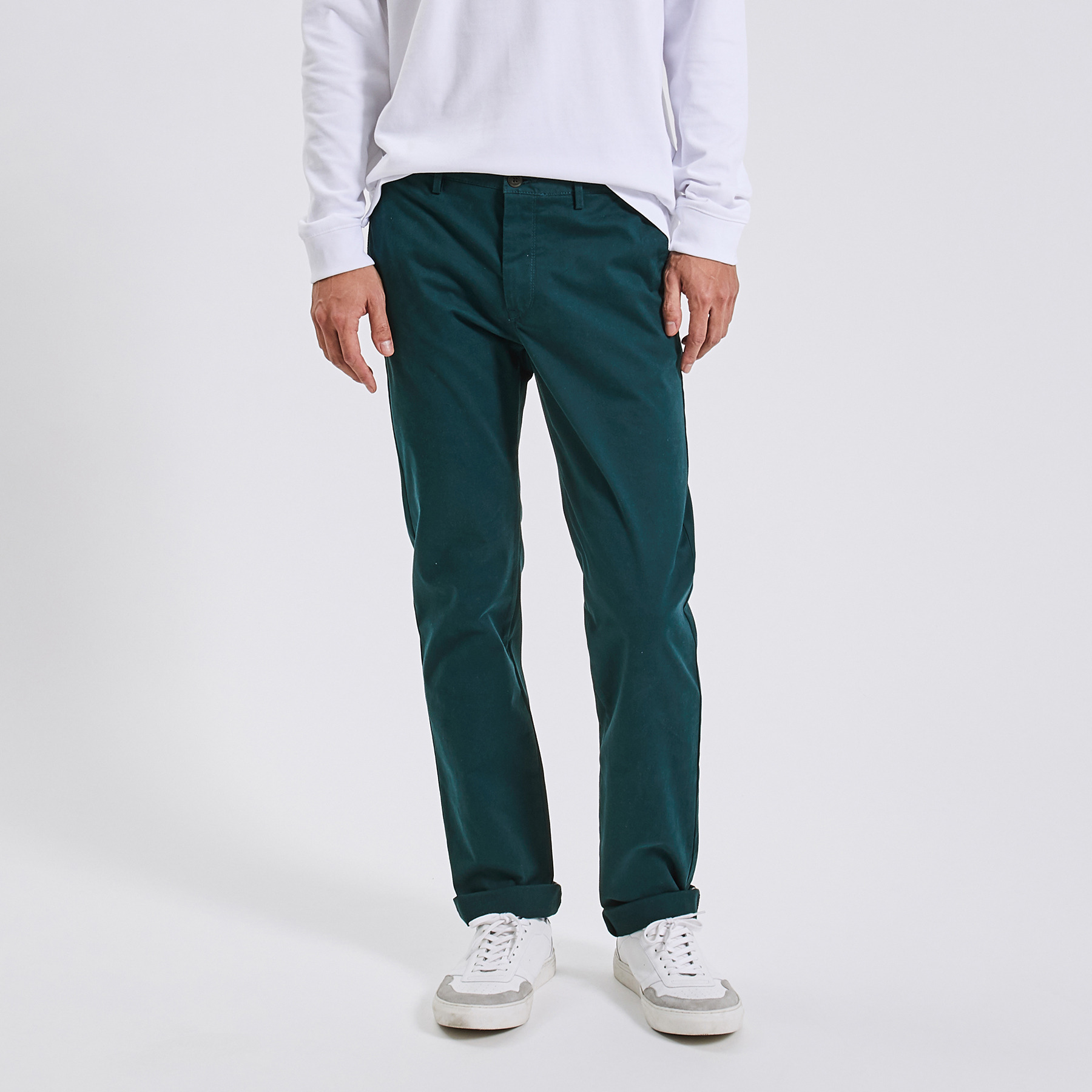 Pantalon chino regular Bleu foncé 44 97% Coton, 3% Elasthanne Homme Brice