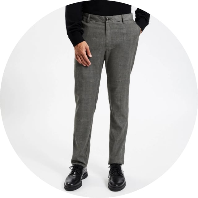 Pantalon Habillé Skinny en laine pour homme avec motif à carreaux