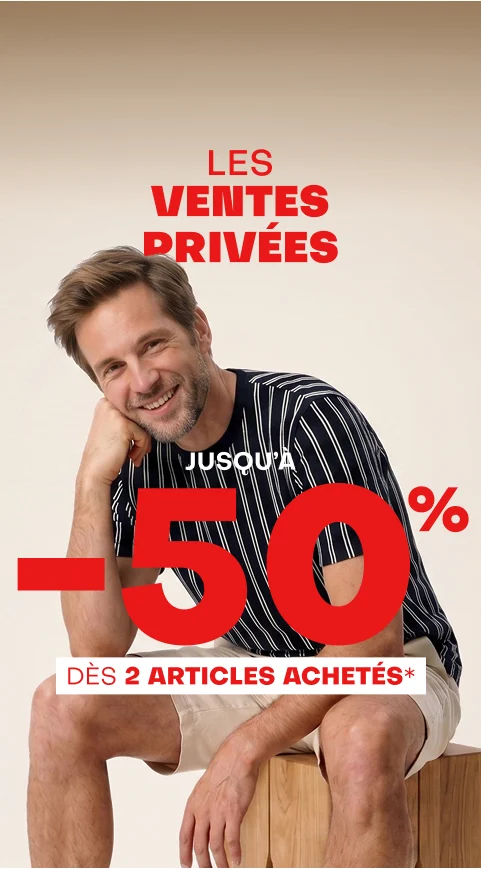 Les ventes privées - Jusqu'à -50% dès 2 articles achetés