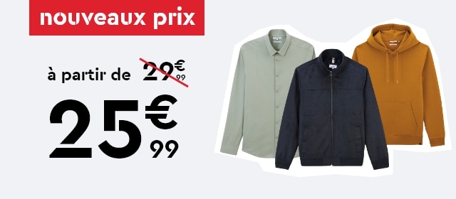 Nouveaux prix à partir de 25€99