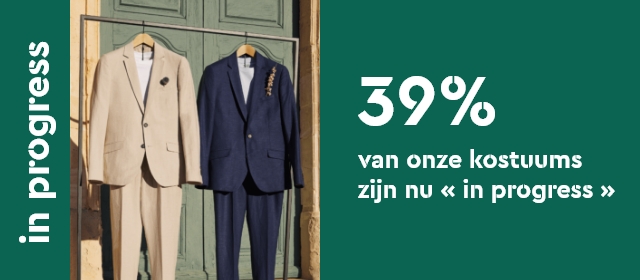  39% van onze kostuum zijn nu « in progress » 