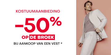 Offre costume : -50% sur le pantalon pour l'achat d'une veste*