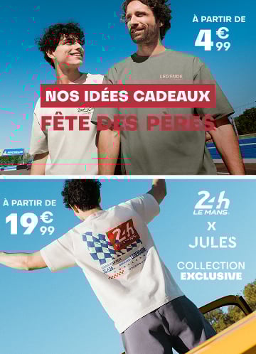 Nos idées cadeaux fête des pères - A partir de 4€99 - 24h le Man x Jules Collection Exclusive