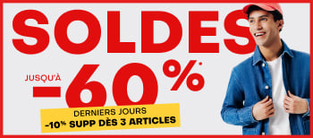 Soldes, jusqu'à -50%*