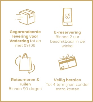 Gegarandeerde levering vóór Vaderdag bij bestelling tot en met 09/06