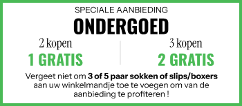 Speciaal aanbod ondergoed - 2 gekocht = 1 gratis en 3 gekocht = 2 gratis.