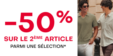-50% sur le 2ème article*